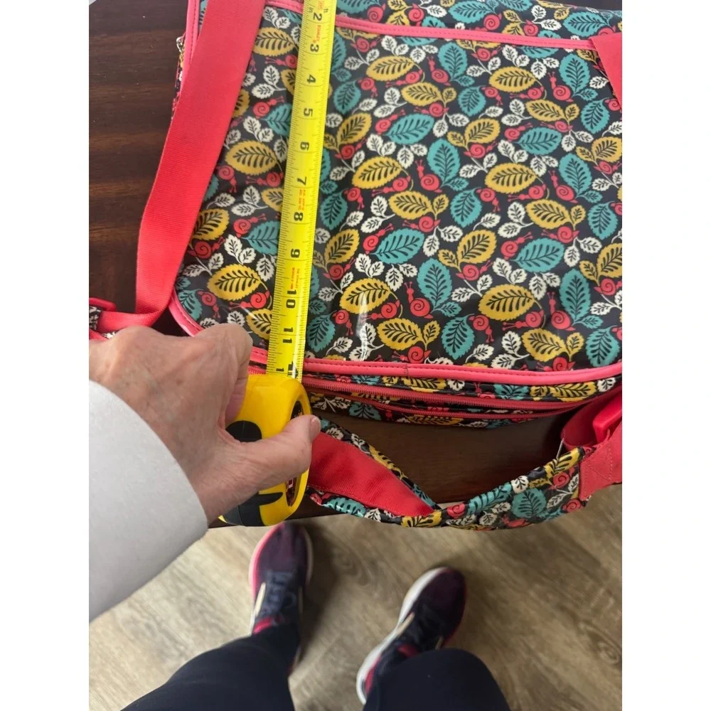 Vera Bradley Laminated Messenger Bag Snail Leaf Print Crossbody‎ Laptop Bag